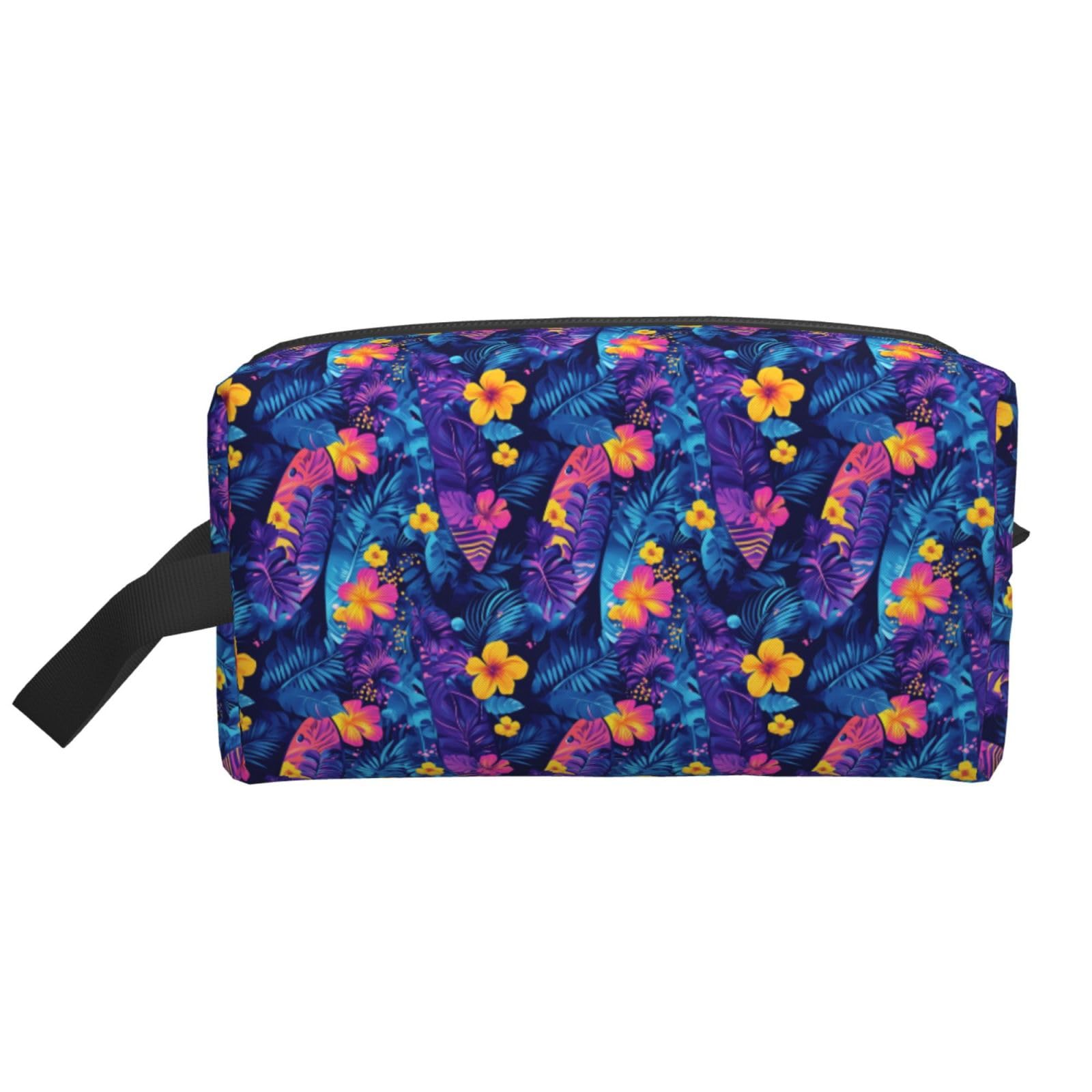 Tropical Colorful Plants Print Toiletry Bag for Men Women, Travel Toiletries Bags Cosmetic Bag, Hanging Toiletry Shaving Bags for Travel Accessories
