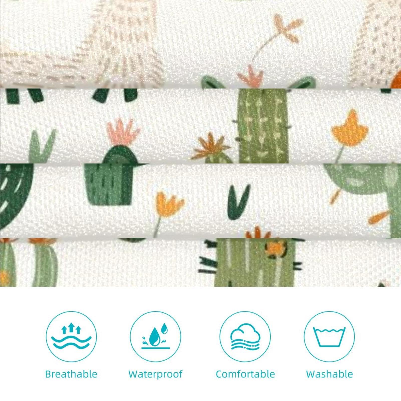 Lot de 2 tabliers de cuisine doux et réglables avec 2 grandes poches pour homme et femme Motif cactus, Imprimé cactus alpaga dessin animé, L:26.2x34.6in/66.5x88cm;M:26.2x26.6in/66.5x67.5cm