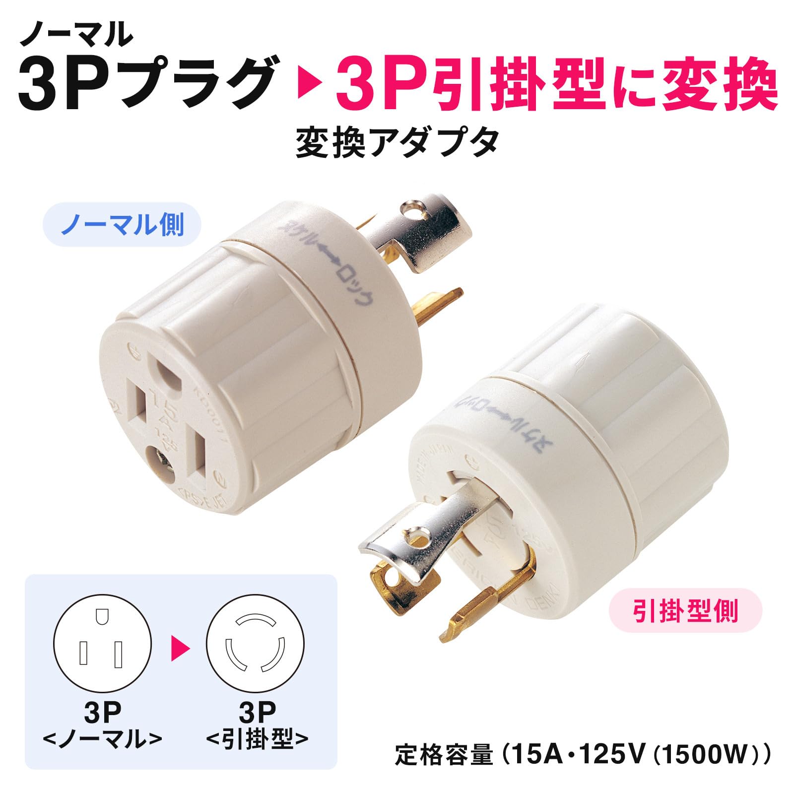 Amazon.co.jp: サンワサプライ 3P 引掛変換アダプタ W34.4×D34.8×H34