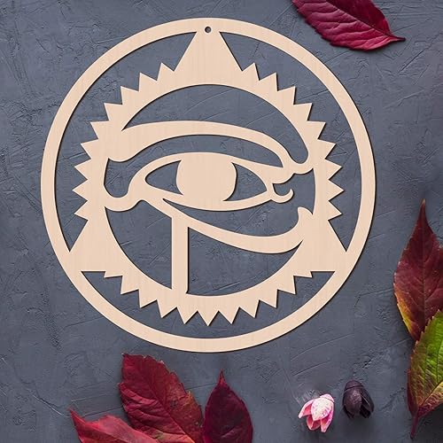 Miniatura 3 de GLOBLELAND Arte de pared de madera de ojo de Horus de 12 pulgadas, decoración de pared egipcia, geometría sagrada, decoración del hogar, escultura