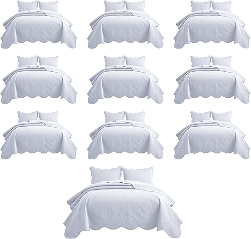 Miniatura 8 de MOONLIGHT20015 Colcha acolchada matrimonialQueen de 90 x 96 pulgadas con 2 fundas de almohada para decoración de dormitorio, colcha reversible en