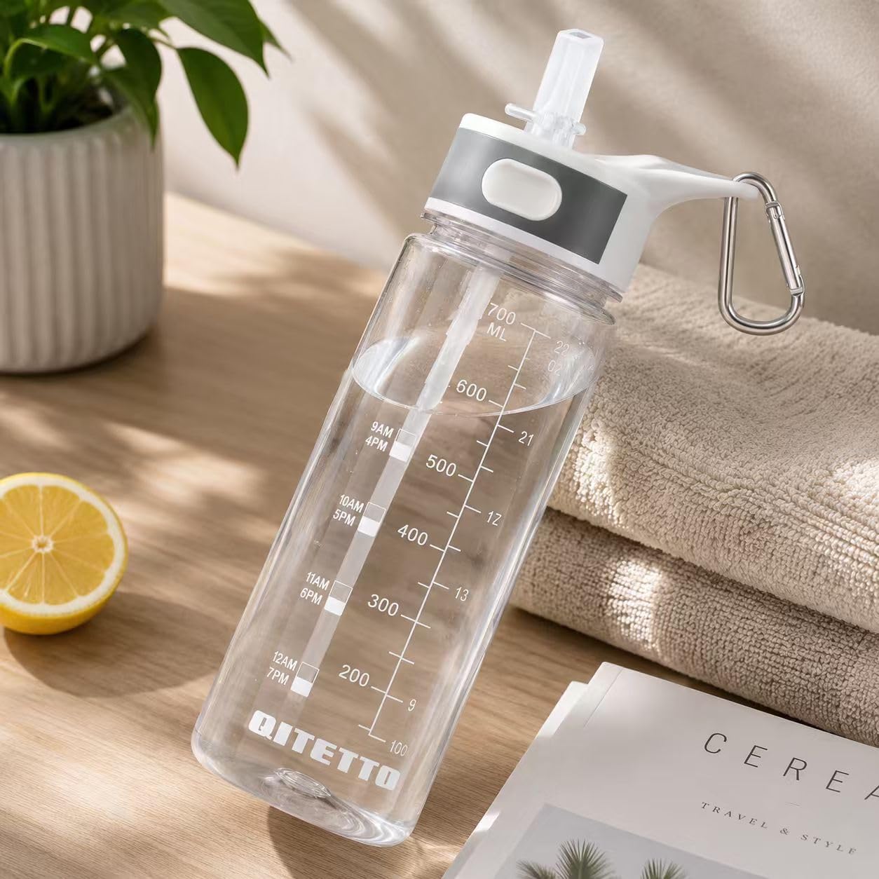 Bottled Joy Gallon Water Bottle, 800ml Clear Water Bottle 28oz Water Bottle with Straw, Bottle Joy Sports Water Jug Tritan Leakproof BPA Free for Fitness Outdoor Cycling Gifts for Women Men