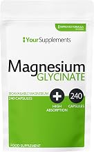 Magnesium Glycinate by Your Supplements | UK Made | True Unblended Bisglycinate | 240 High Absorption Capsules | Suitable for Vegetarians & Vegans