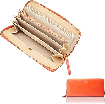 Amazon Co Jp 22年 ラッキーカラー Amazon限定販売 イタリア Tris社製 牛革 Anan掲載商品 新感覚の カードポケット 小銭入 軽くて 使いやすい レディース 長財布 母の日 プレゼント ギフト箱入り Orange ファッション