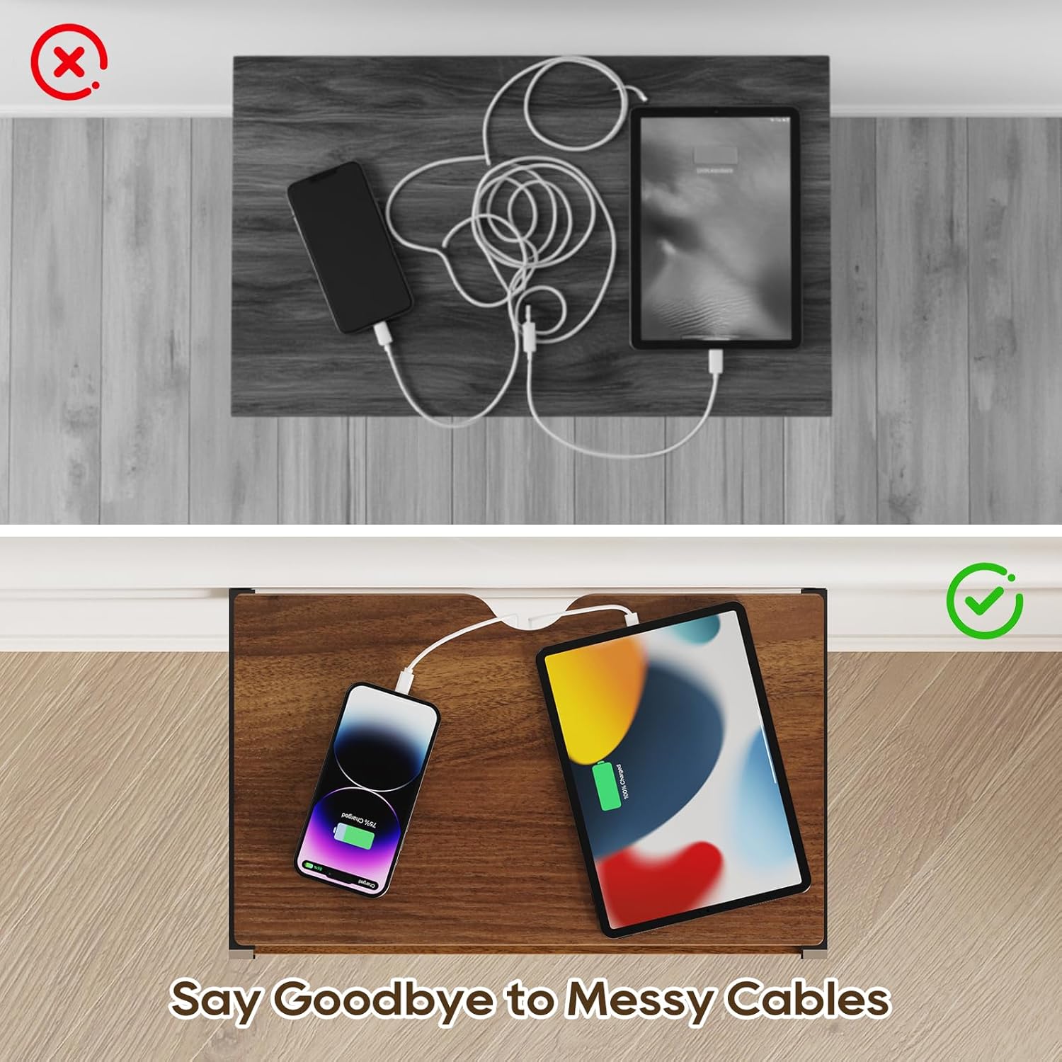 floating nightstand wall shelf vintage brown in living room use