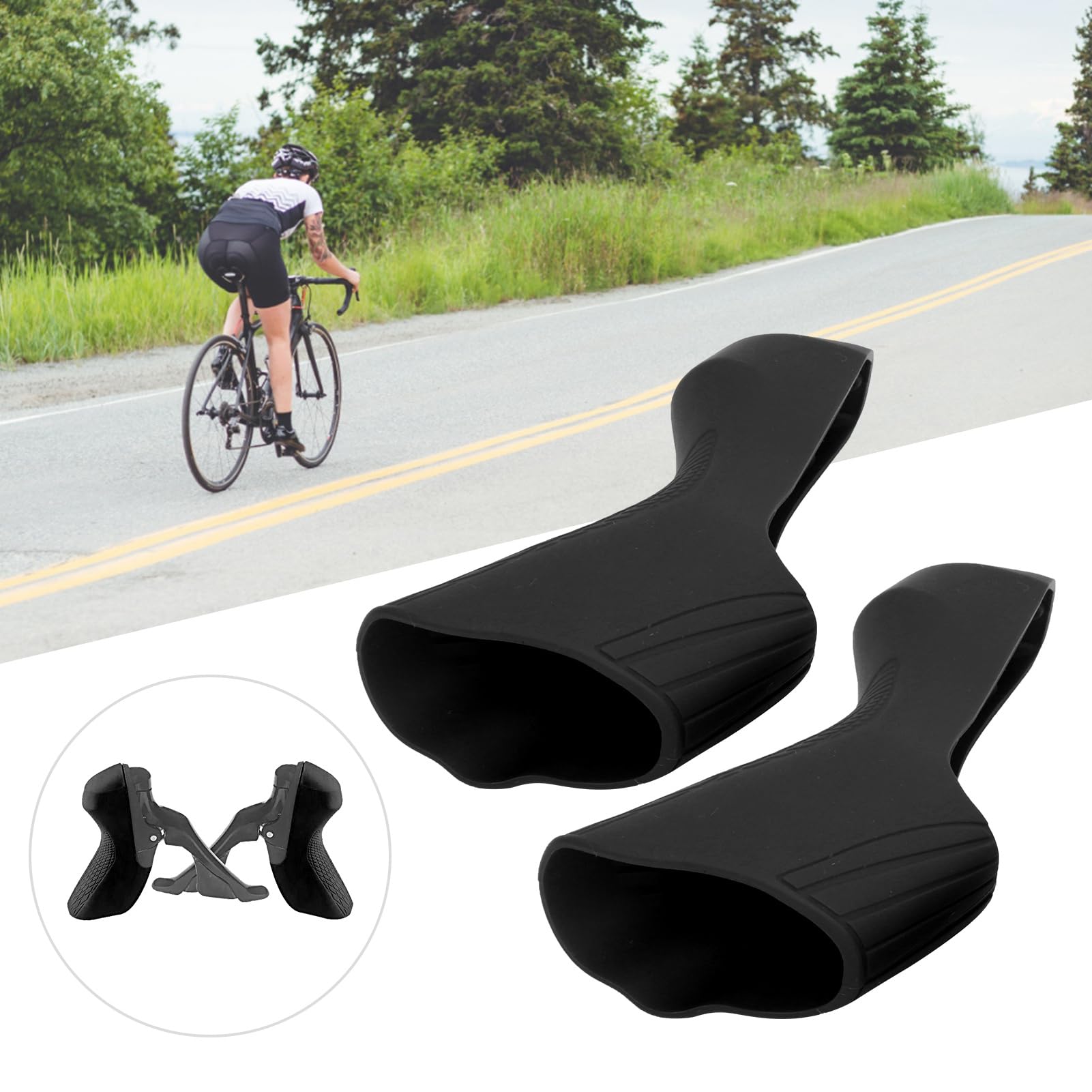 Ultegra R7000 R8000 Copri Leva, Comando Cambio Biciclette Coperchio In Silicone Coperchio Leva Freno Cappuccio(Nero)