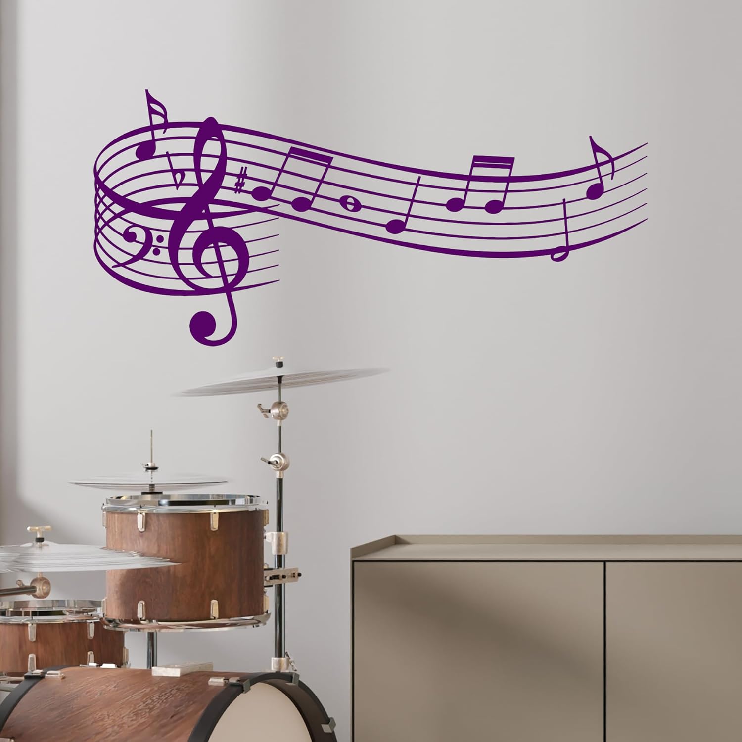 Vinyl Wall Decal Music Notes Store Gift for Musician Stickers Large Decor (3446ig) Black