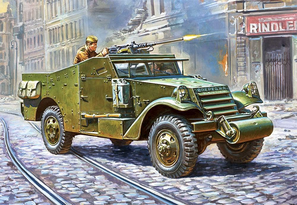 Zvezda 1/100 M-3 carrello esploratore con mitragliatrice