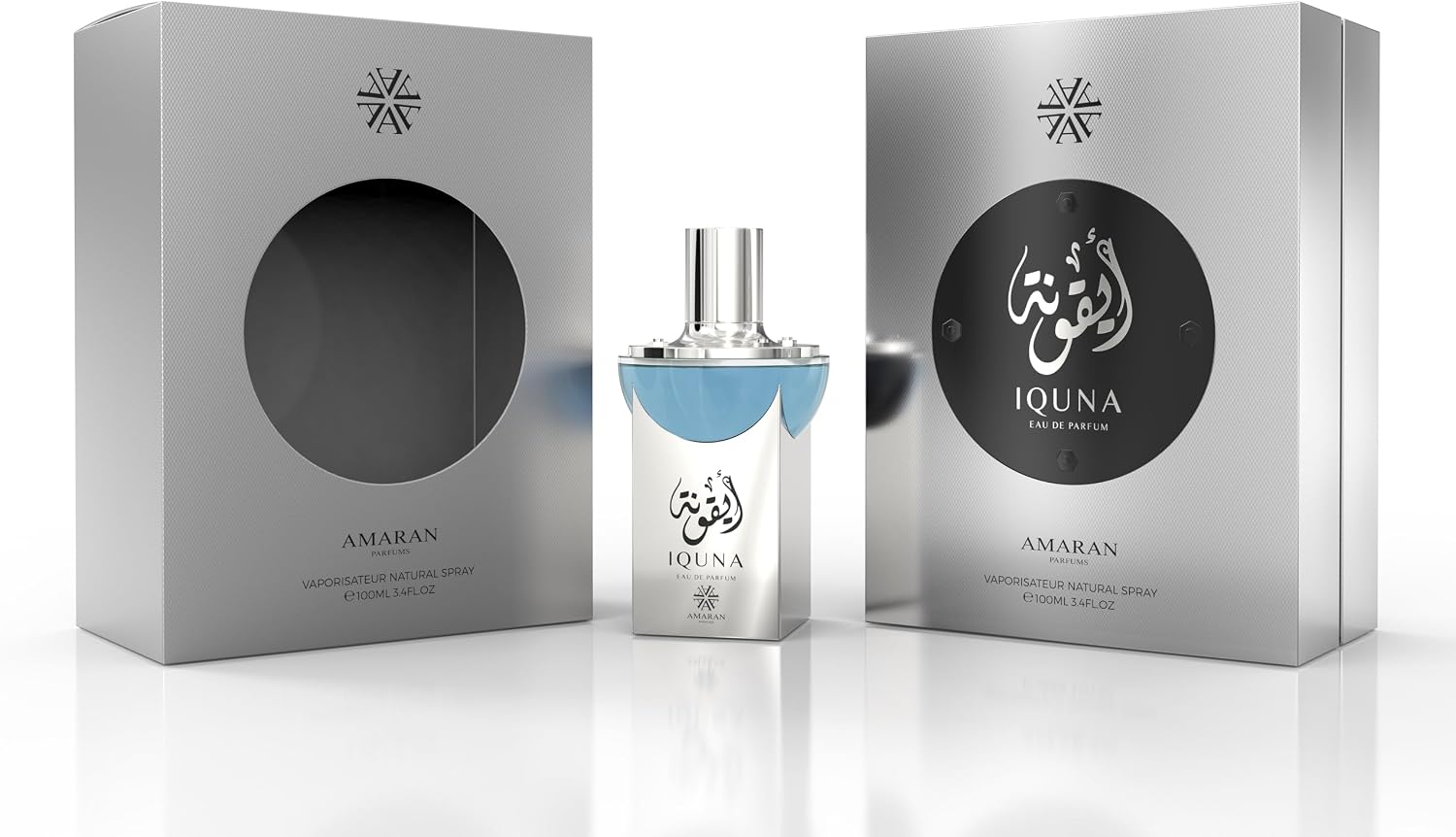 Amaran Iquna Eau de Parfum for Men – Fresh & Woody Cologne Bergamot, Musk & Oakmoss | Long-Lasting Masculine Fragrance – 100ml
