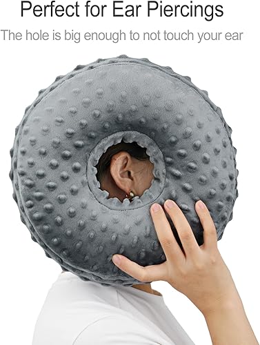 Miniatura 10 de Almohada perforadora con agujero para el dolor de oído CNH Piercing Alivio del dolor de la presión del sueño, dolor de lado, protector de oído,