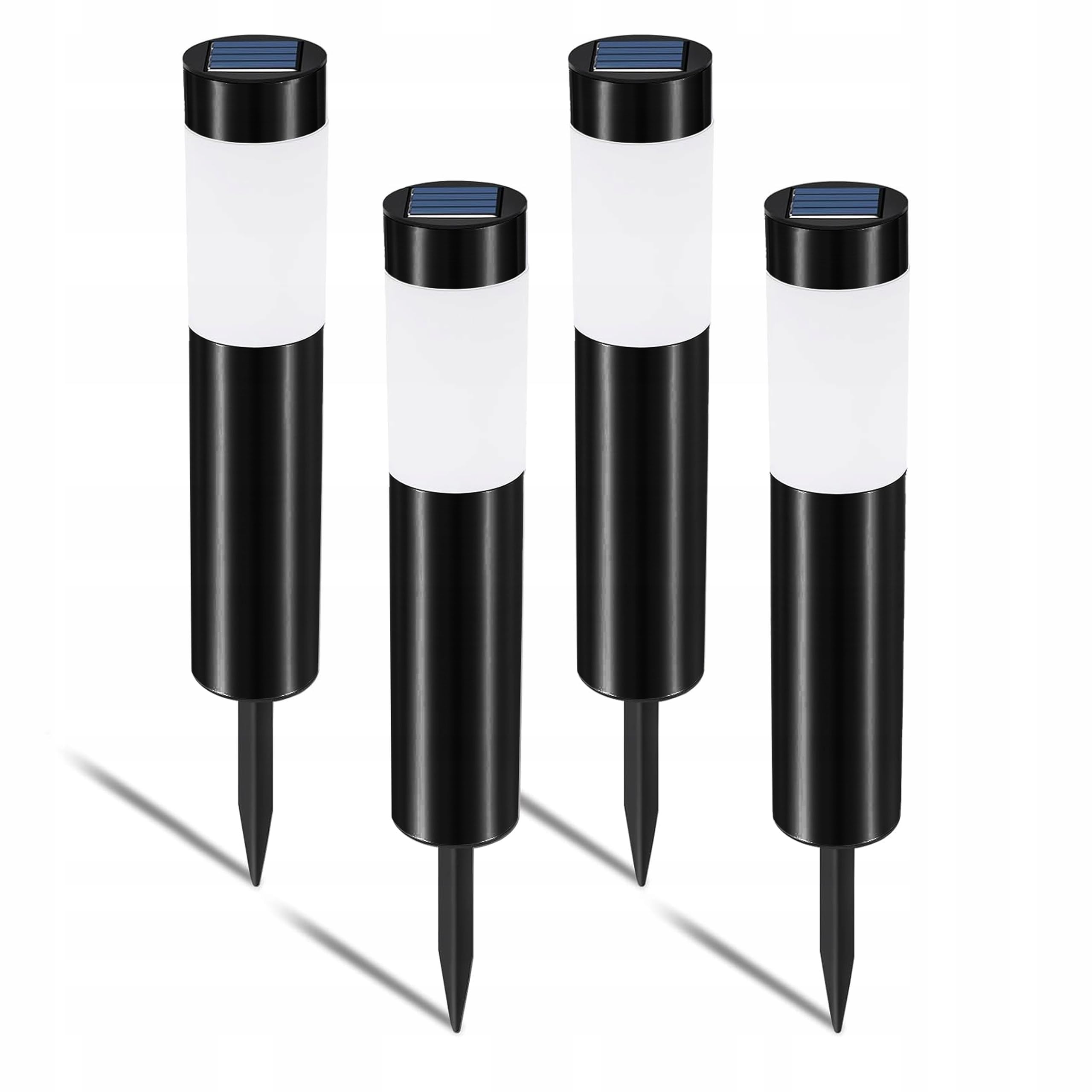 Sehr helle Solar-Gartenlampen, 4 Stück LED-Solarleuchten, IP44 wasserdicht, dekorative Solarleuchten, ideal für Terrasse, Garten, Wege, Rasen, solare Wegbeleuchtung in Warmweiß.