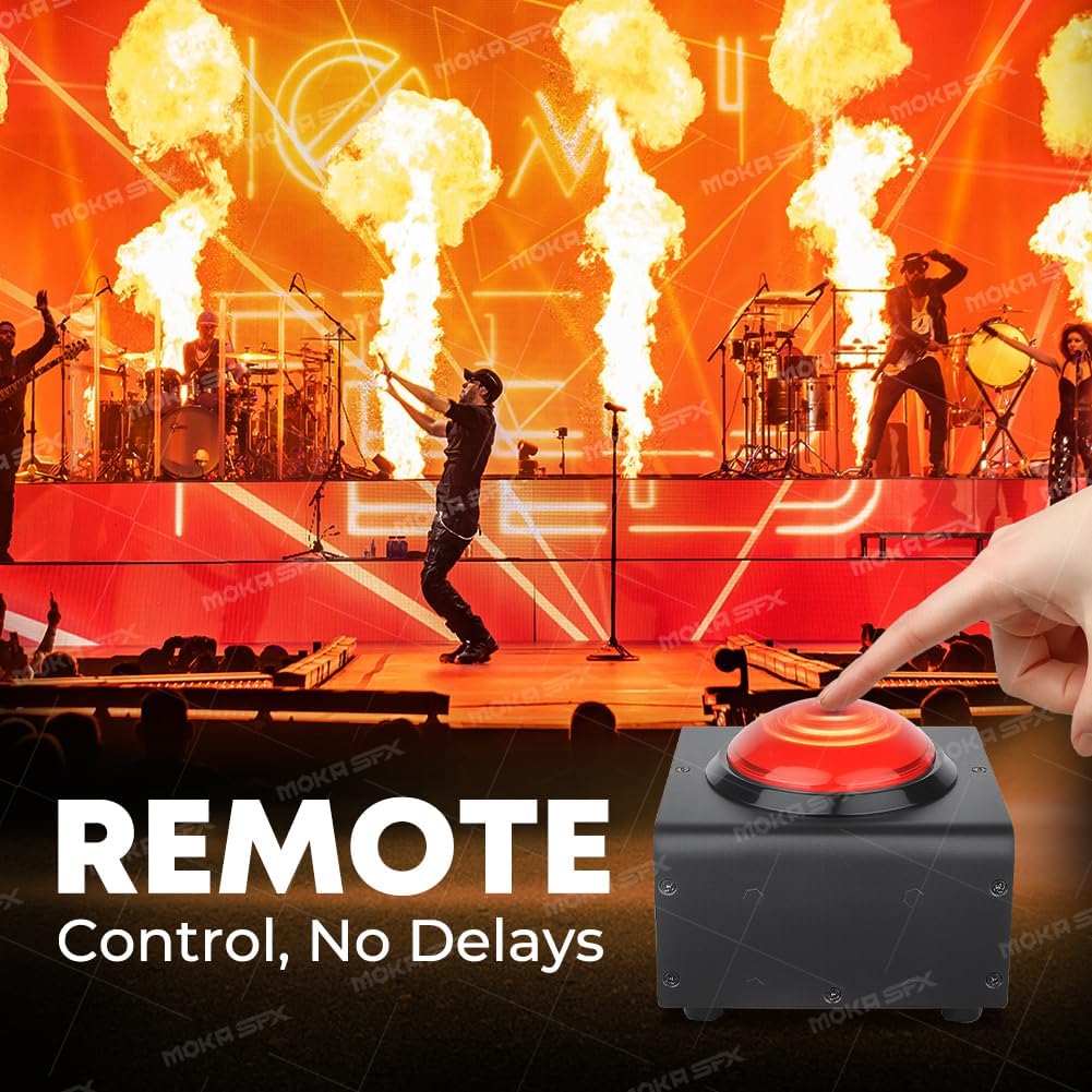 MOKA SFX Power Controller Red Button Mini Console Stage Effect Machine Portable DJ Controller Console for CO2 Cannon Jets Machine