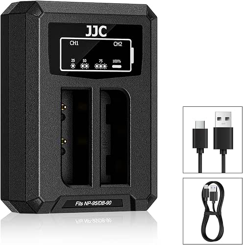 Upgraded USB Dual NP-95 DB-90 Battery Charger with Type C