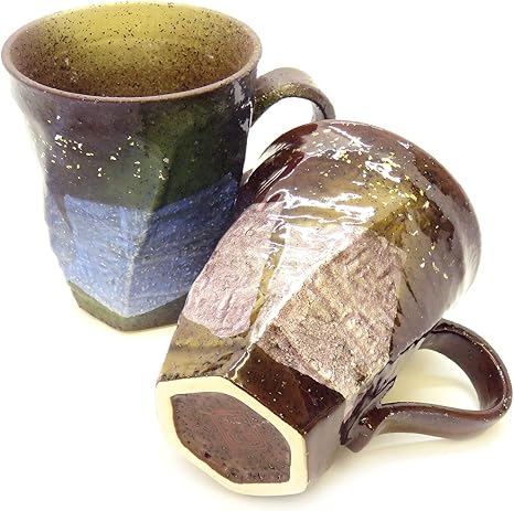 Amazon Co Jp 九谷焼 ペアマグカップ 銀彩金銀ちらし ホーム キッチン