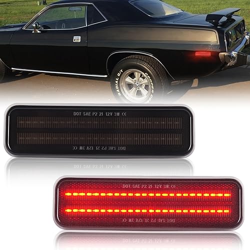 Luz LED de marcador lateral trasera roja para Dodge Charger Plymouth Satellite 1971-1974, Dodge D150 D250 D350 W150 W250 W250 W250 W350 Dodge