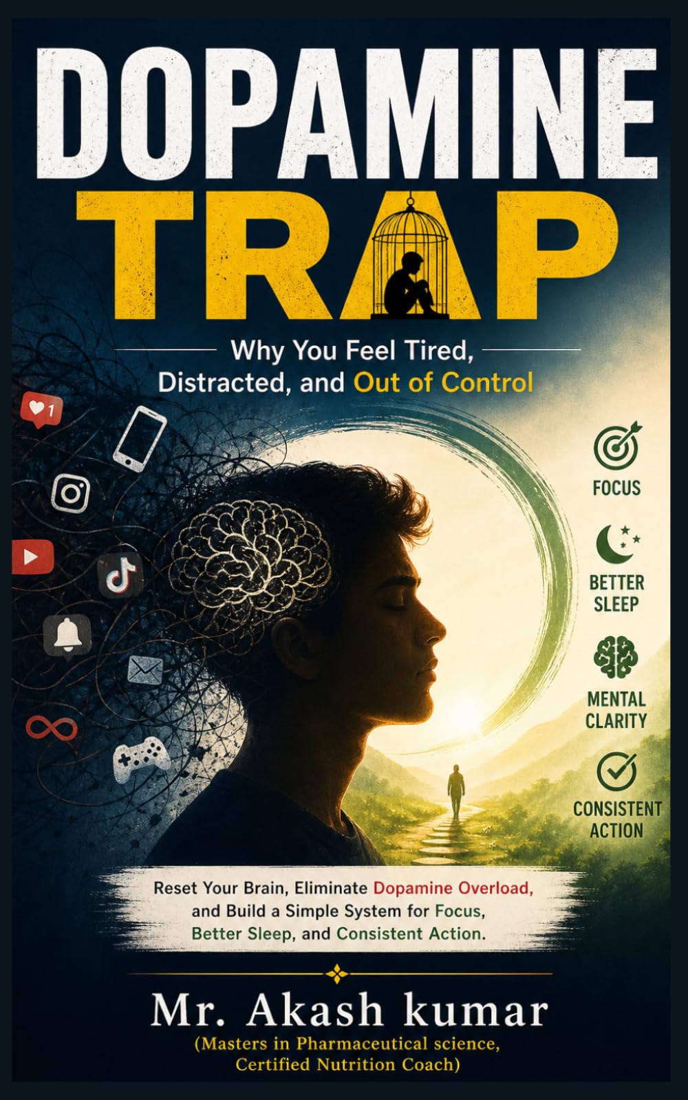 Dopamine Trap: Why You Feel Tired, Distracted, and Out of Control: Reset Your Brain, Eliminate Dopamine Overload, and Build a Simple System for Focus, Better Sleep, and Consistent Action