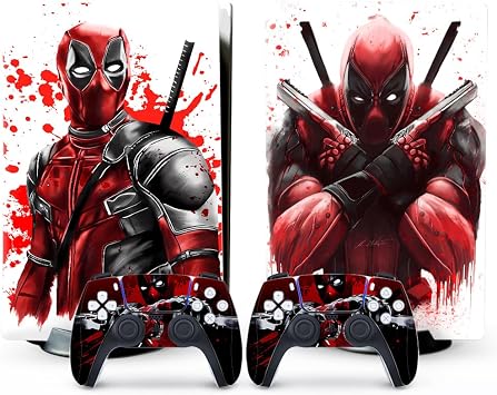 Toxxos Skin Compatible with Digital Edition PS5 - Regular Digital Edition Console and Controller Accessories Cover Skins PS5 Controller Skin Gift for Console Full Set Red