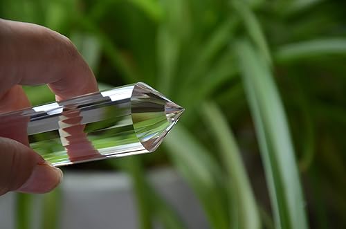 Miniatura 6 de Real Tibet Himalaya de alta altitud transparente de 24 caras con punta de cristal de cuarzo Vogel Varita de 4.64 pulgadas para curación espiritual