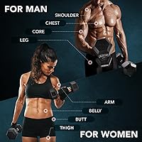 Vista 4 de Yes4All Rubber Grip Encased Hex Dumbbells Hand Weights With Anti-Slip 5-50 LBS Single