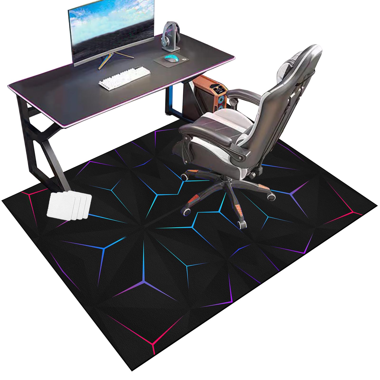 RxueSug Floor Protector Mat for Office Home Computer Gaming Chair Mat Carpet Protector Chair Mat Large Office Chair Mat for Hard Floor Non-slip Desk Chair Mat for Carpet Floors 100 x 140 cm