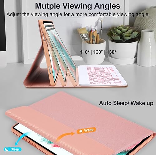 Miniatura 4 de FARYODI Funda con teclado retroiluminado para Galaxy Tab A8 de 10.5 pulgadas 2022, 7 colores retroiluminados, teclado inalámbrico Bluetooth