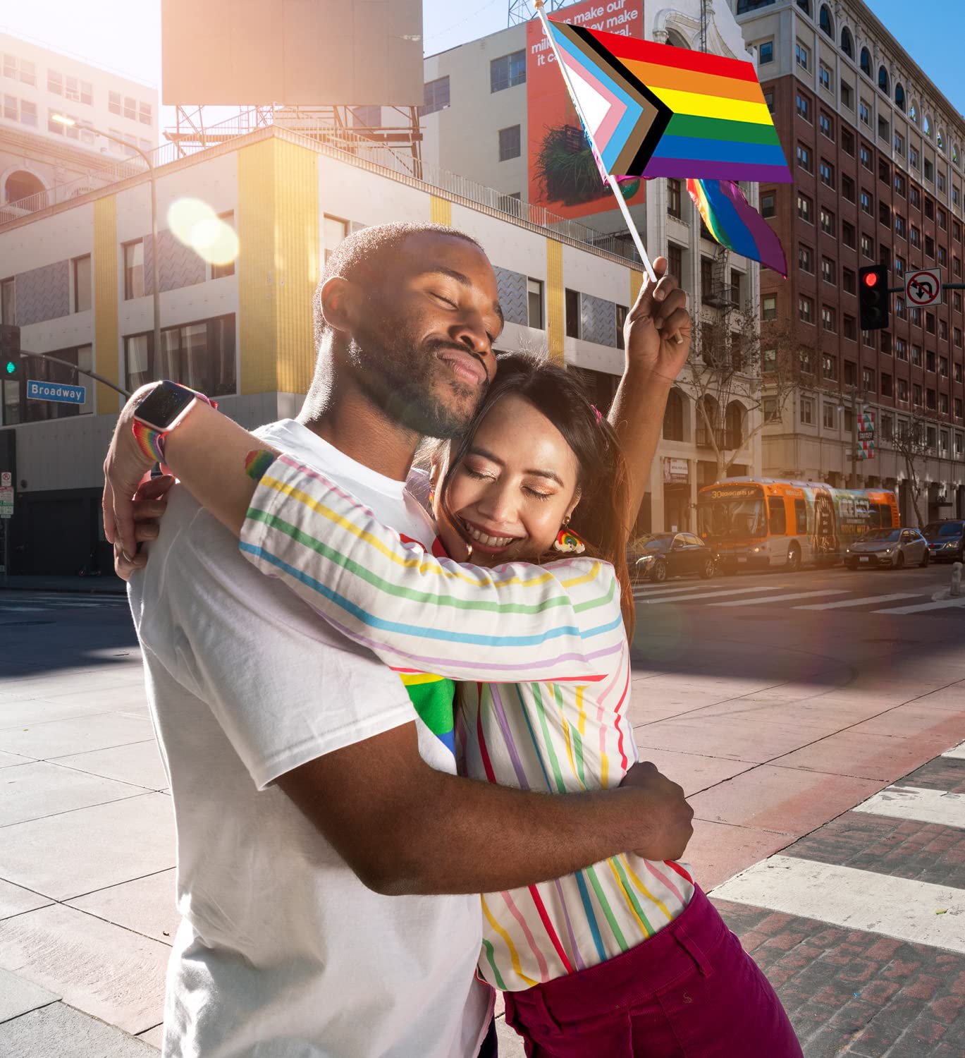 Hananona 50 Stück Progress Pride Regenbogenflaggen – Mini-Handflaggen Für Paraden, Partys & Dekoration