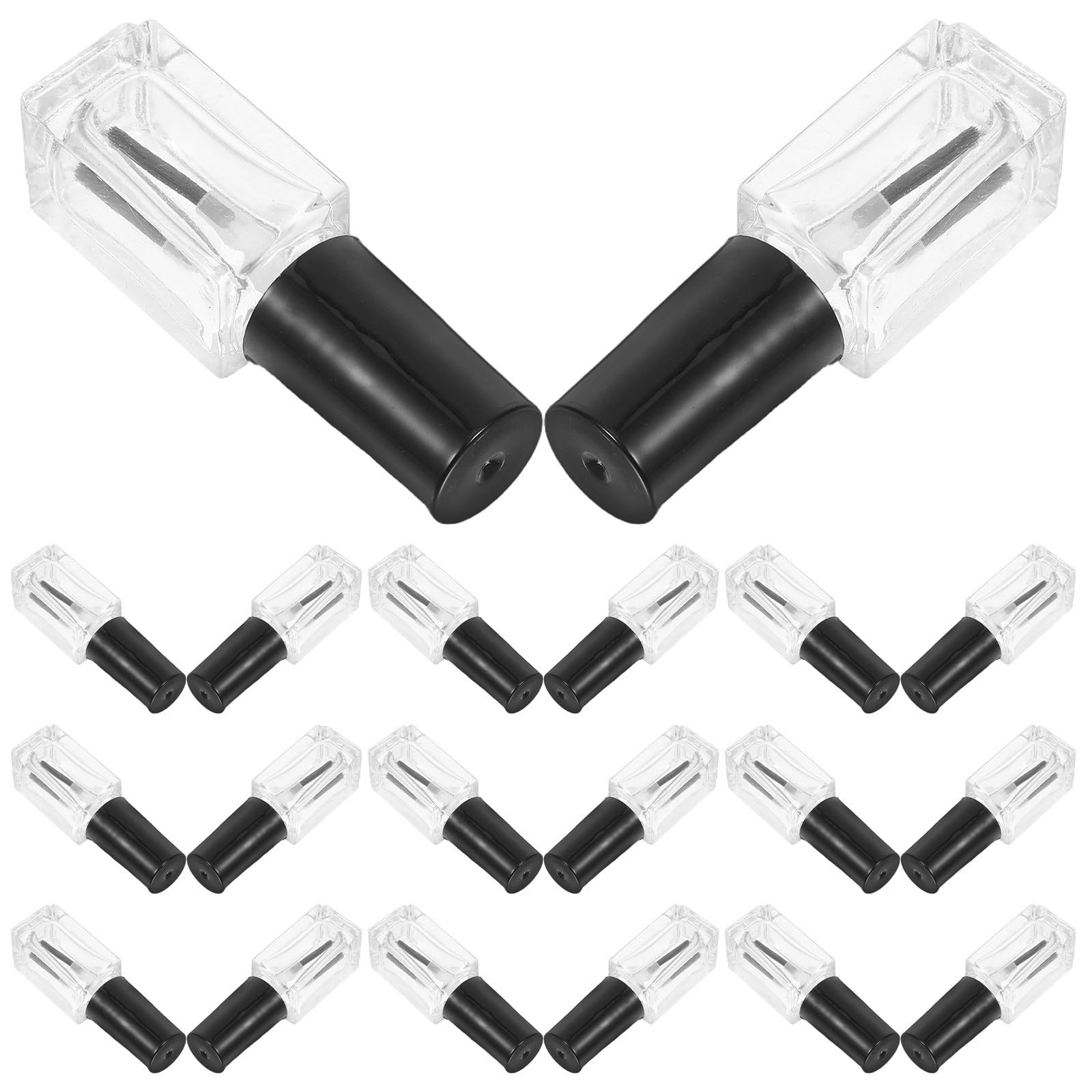 Botellas de esmalte de uñas de cristal transparente con cepillo, 20 frascos elegantes de 5 ml 8