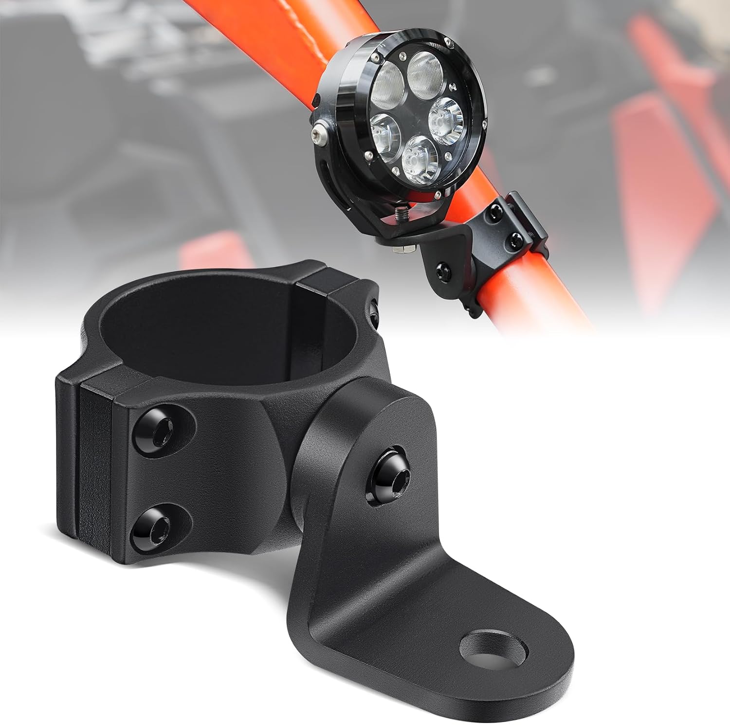 Amazicha Stainless Steel X3 Whip Light Mount, 360° Adjustable UTV Light Bar Mount Bracket Fits 1.75-2inch Roll Bar, UTV Flag Mount Fit for CAN AM X3 (Stainless Steel / Matte Black / 1PCS)