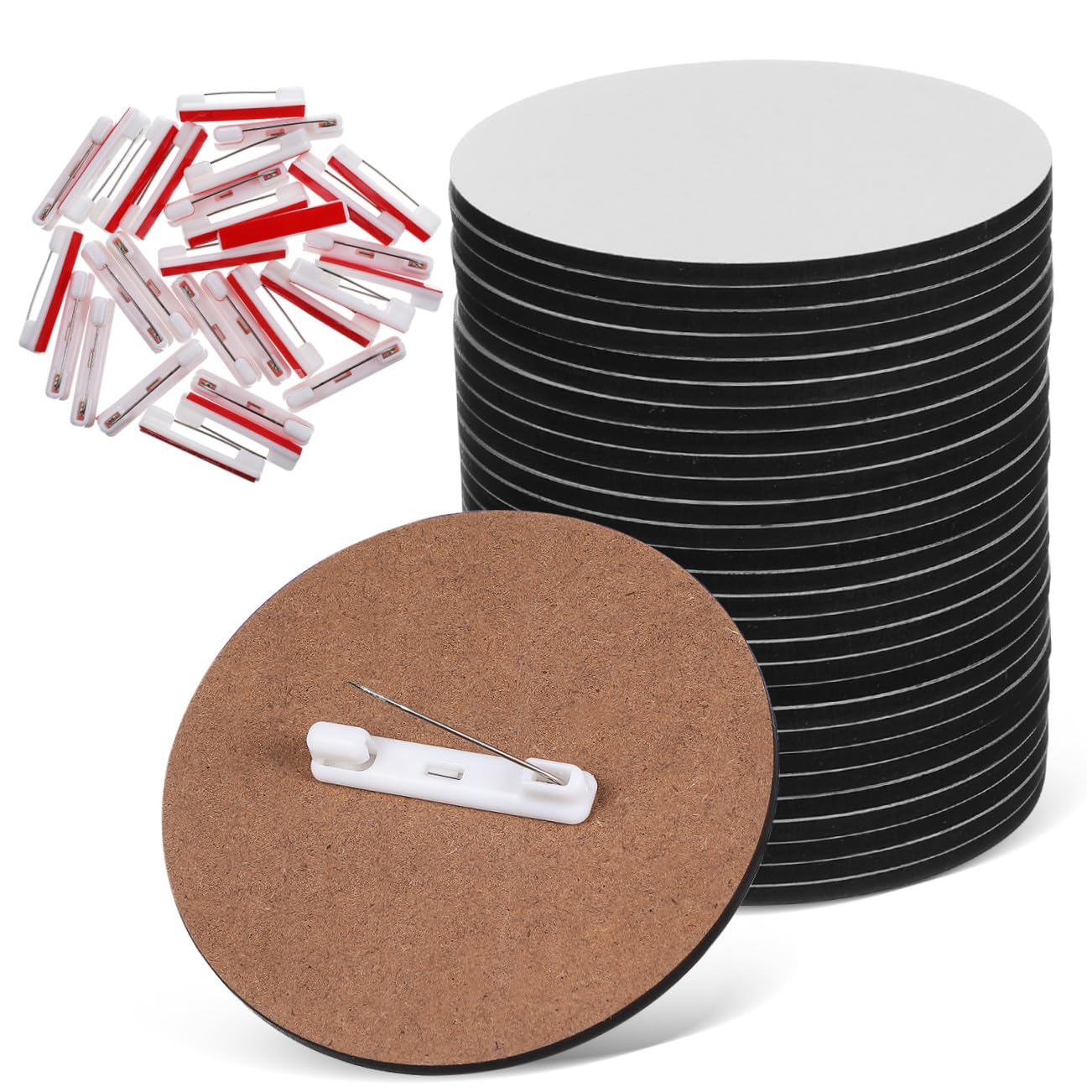 Healvian 30 Stück Personalisierte Namensschilder mit Pin Runde Diy Button Badge Kits für Business Robuste Arbeitserkennungsmarken Anstecknadeln für Events und Firmenbranding