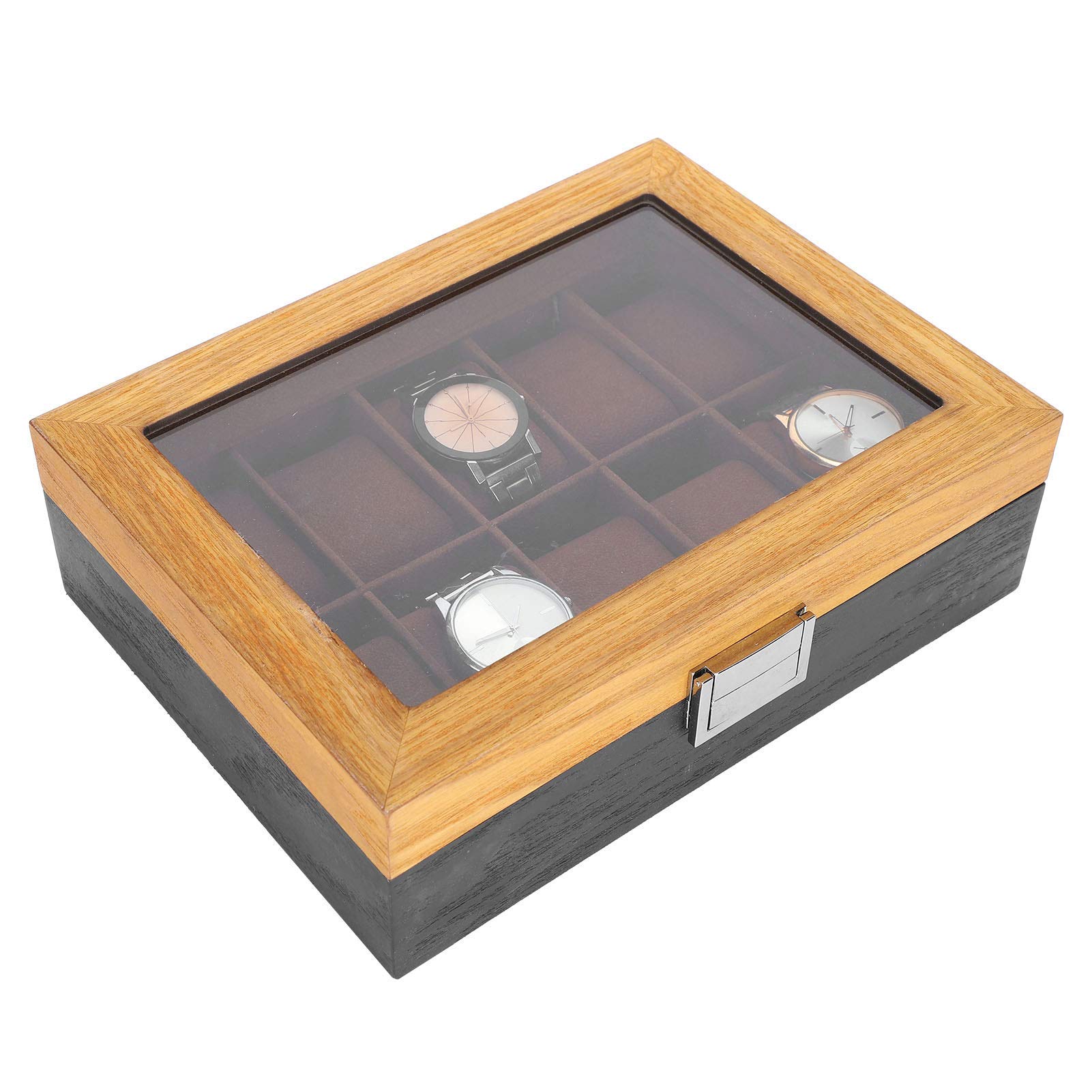Caja de Reloj, Organizador de Reloj de Madera Maciza anticaídas y arañazos, para Regalo, Novio, Hombre, Tienda, Reloj