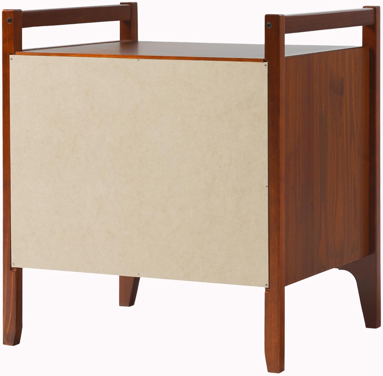Walker Edison Leif Scandi Angled Drawer-Face Nightstand, 22 Inch, Walnut Walnut 22 Inch