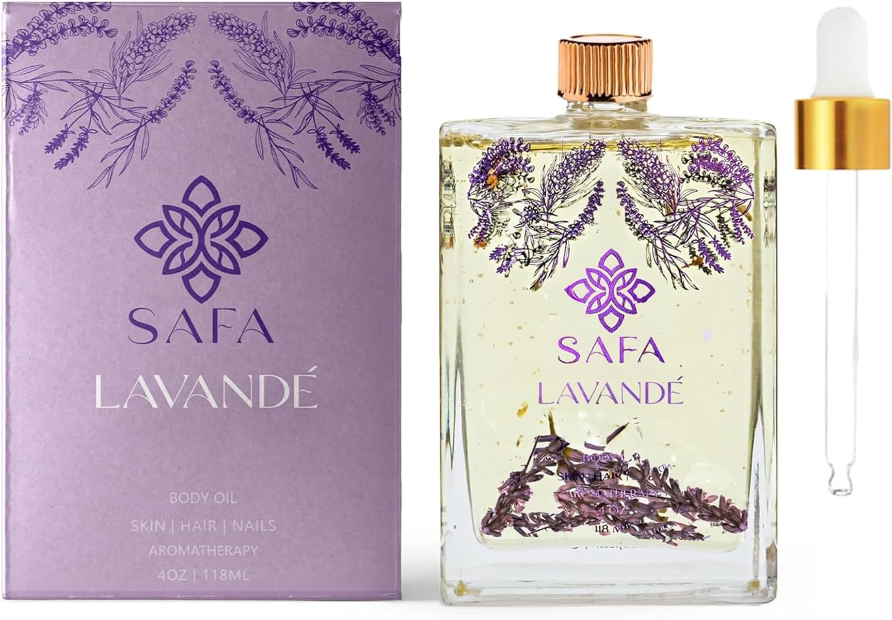 SAFA Lavender Oil - Multi Purpose Essential Body Oil, After Shower Body Oil