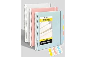 SUNEE Blank Spiral Notebook - 3 Pack B5 Unlined Notebooks for School,...