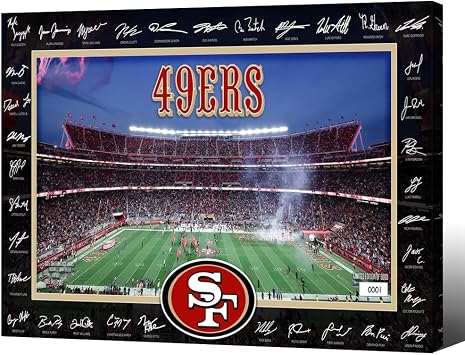 Framed Rugby 49ers Poster For Fans Kids Birthday Party Gitfs-Football 2025 Signature Court Posters-Canvas Prints Picture For Boy Bedroom Decor