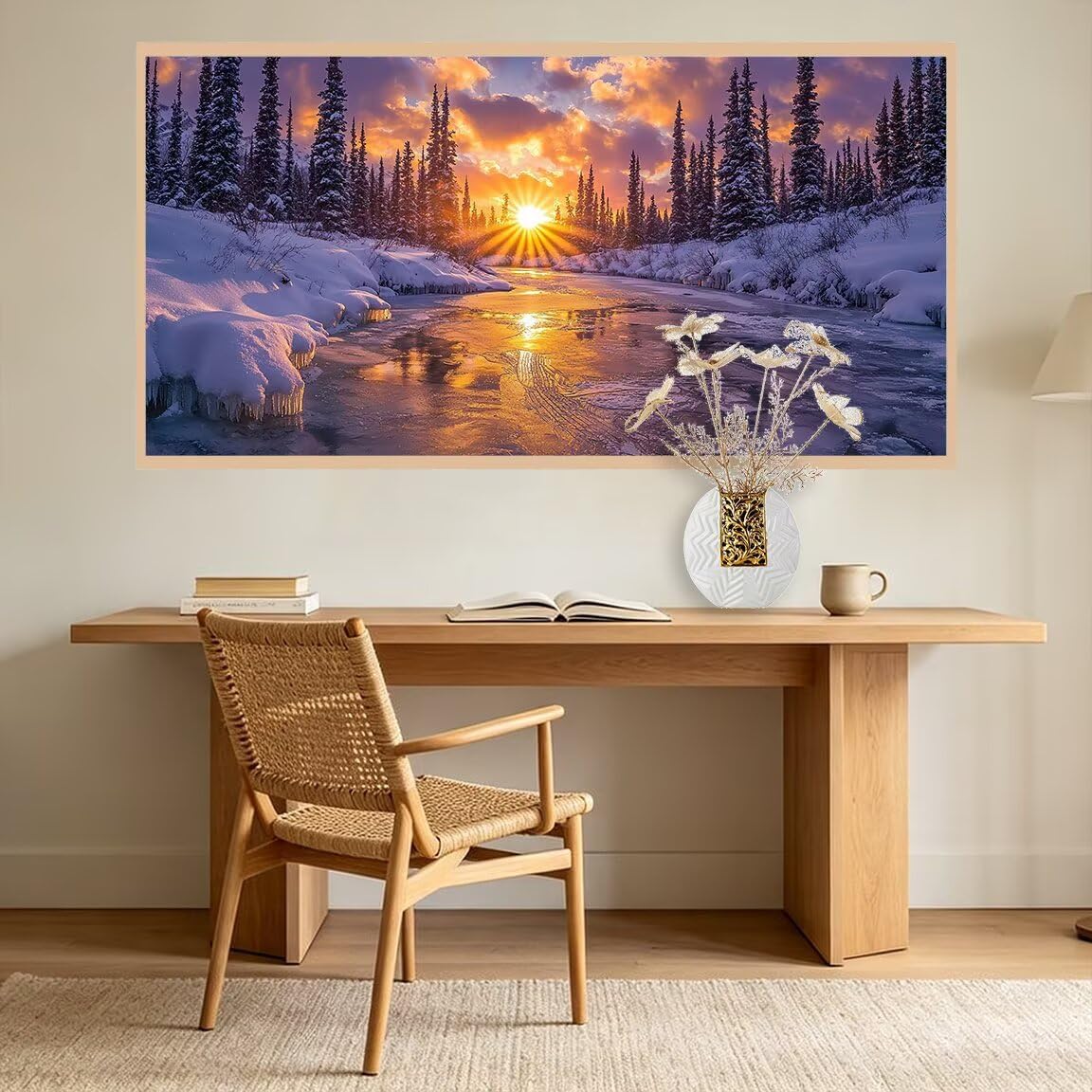 Diamond Painting Groß XXL 140x70cm, Diamond Painting Sonnenlicht -0415