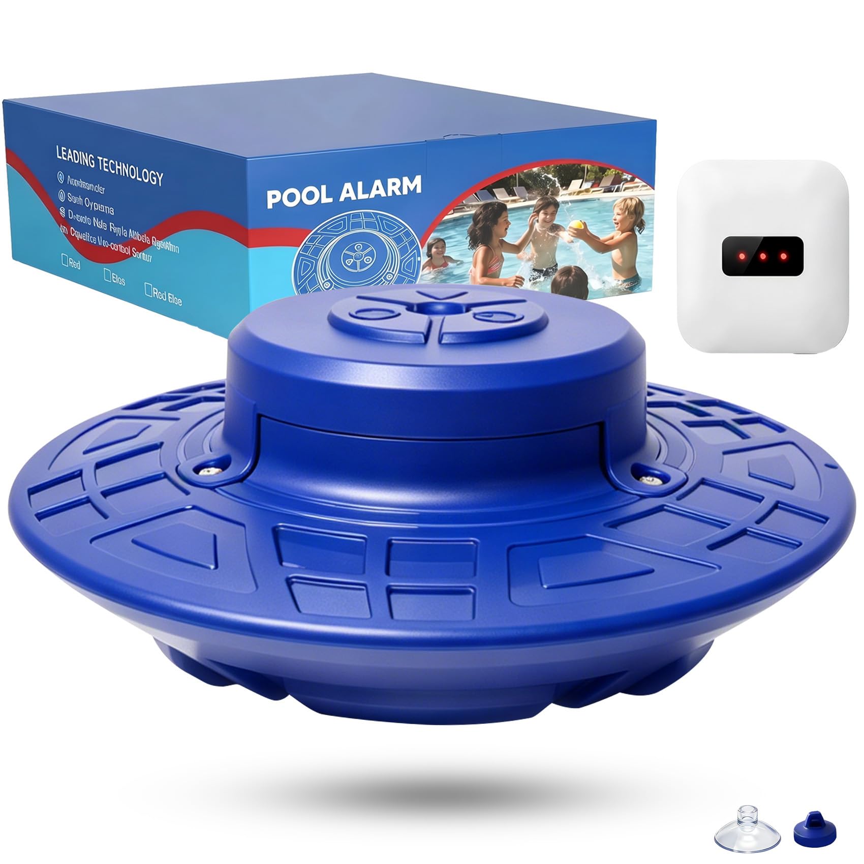Alarma de alberca, alarma de seguridad flotante para piscinas enterradas y sobre el suelo, seguridad para niños y mascotas, receptor interior, alarmas dobles de 110 dB, rango inalámbrico de 260 pies