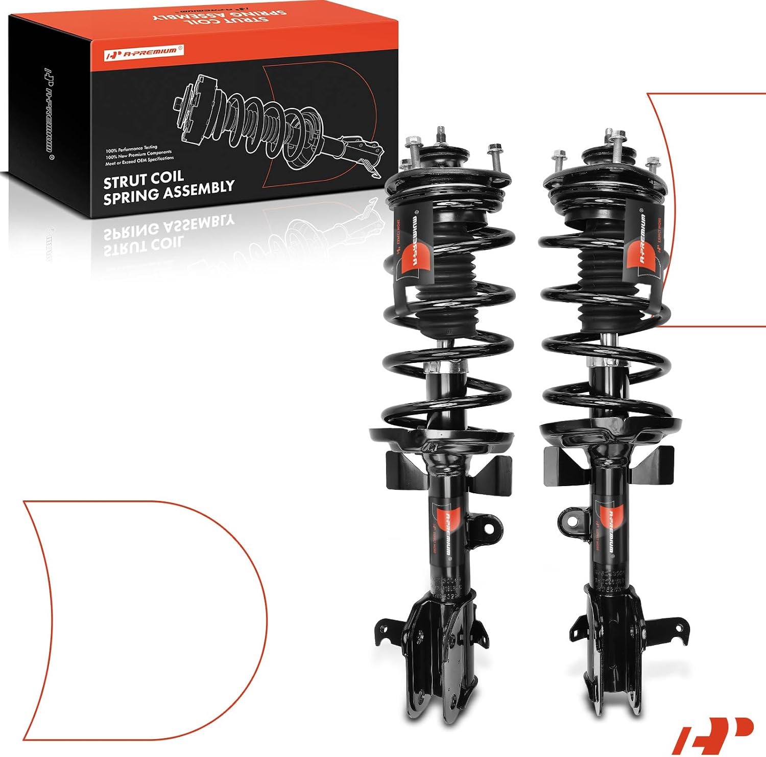 A-Premium Front Complete Struts Compatible with Honda Odyssey 2011-2012 - 2x Replacement Suspension Shock Absorber with Coil Spring Assembly