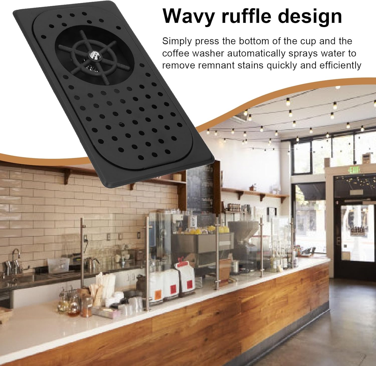 TOPINCN Pitcher Rinser Automatic Glass Washer Stainless Steel High Pressure Cup Cleaner with Independent Mesh Plate and Sink for Home Kitchen Bar Coffee Shop