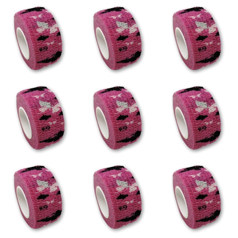 Set of 9 children's band-aids, finger bandage without glue, 2.5 cm x 4.5 m, elastic, water-repellent, cohesive, Schmetterling lila