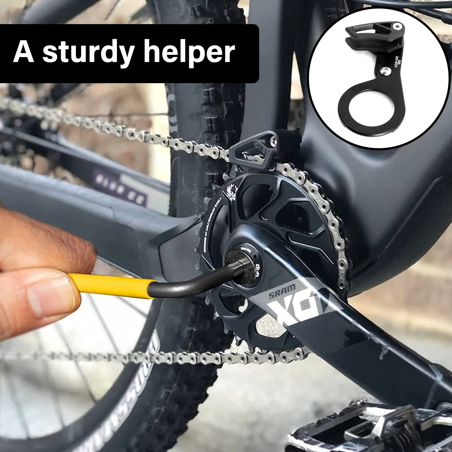 Prowadnica łańcucha rowerowego, do roweru górskiego, metalowa osłona łańcucha – 1 sztuka, lekka osłona łańcucha rowerowego, z jedną szybą, do większości rowerów, rowerów wyścigowych (czarna)