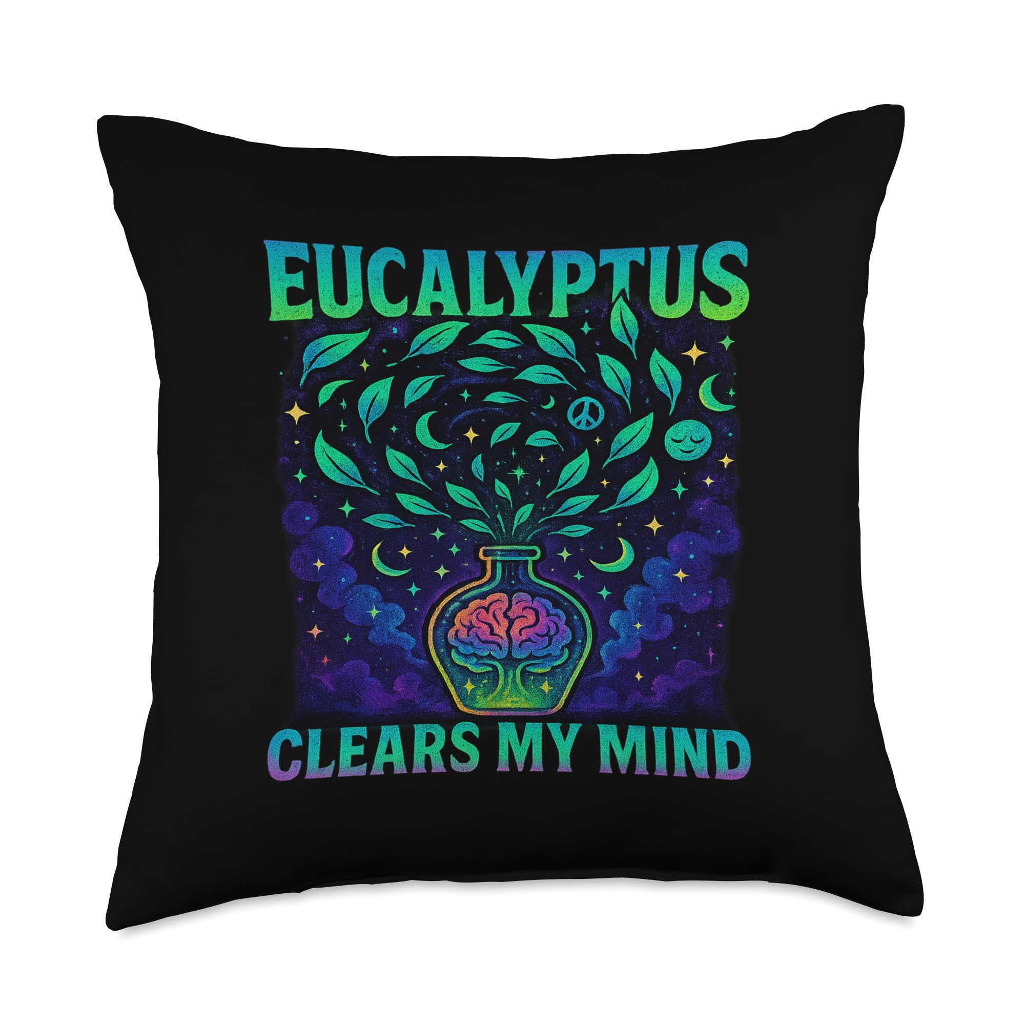 Essential Oil Herbal Wellness Eucalyptus Clears Mind Throw Pillow