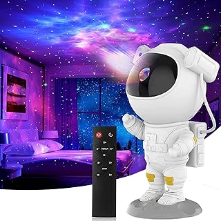 Projetor de luz de astronauta, projetor de estrela e galáxia para crianças, lâmpada de LED, nebulosa estrelada, com temporizador e controle remoto para adultos, para teto e decoração de quarto  
