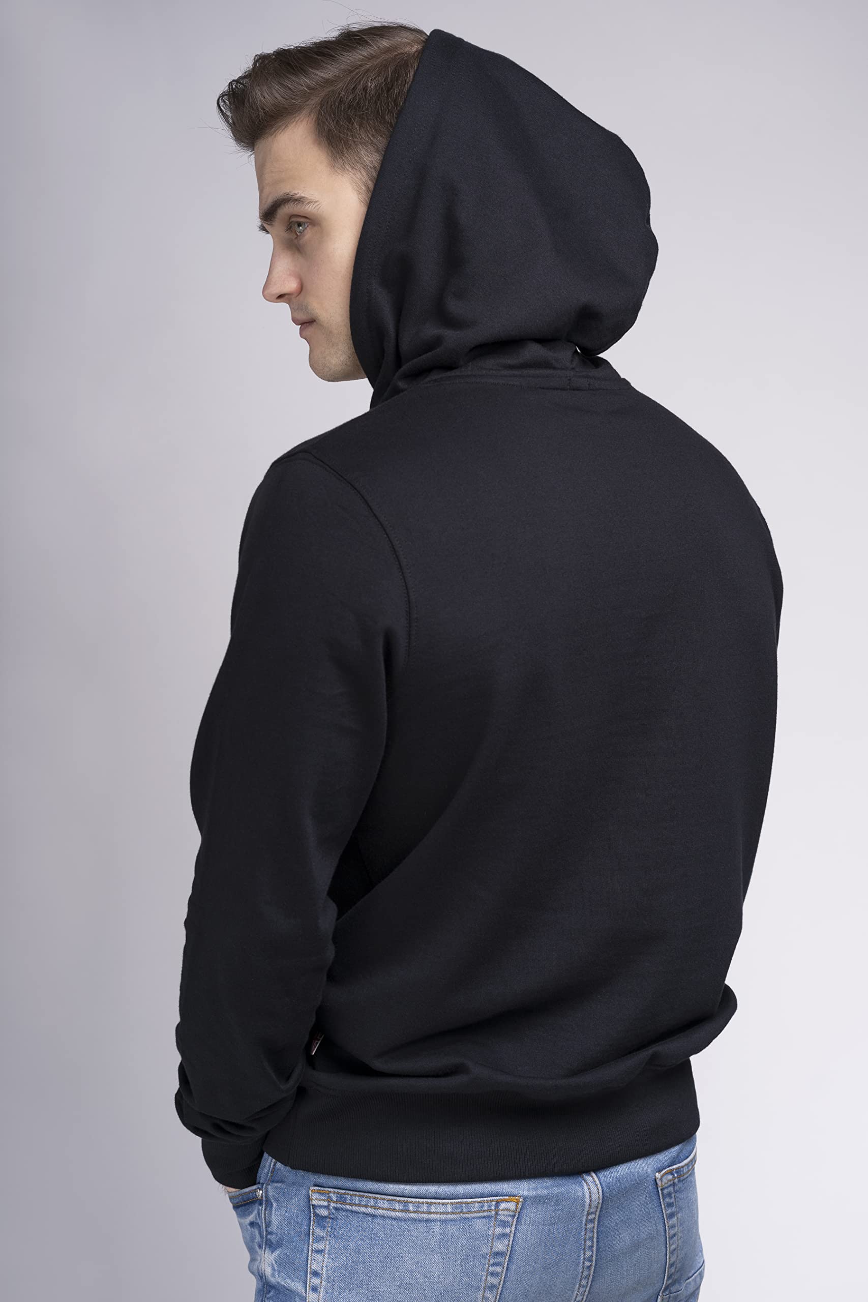 Lonsdale London Tadley Uomo Felpa con Cappuccio Nero 60% Cotone, 40% Poliestere Regular