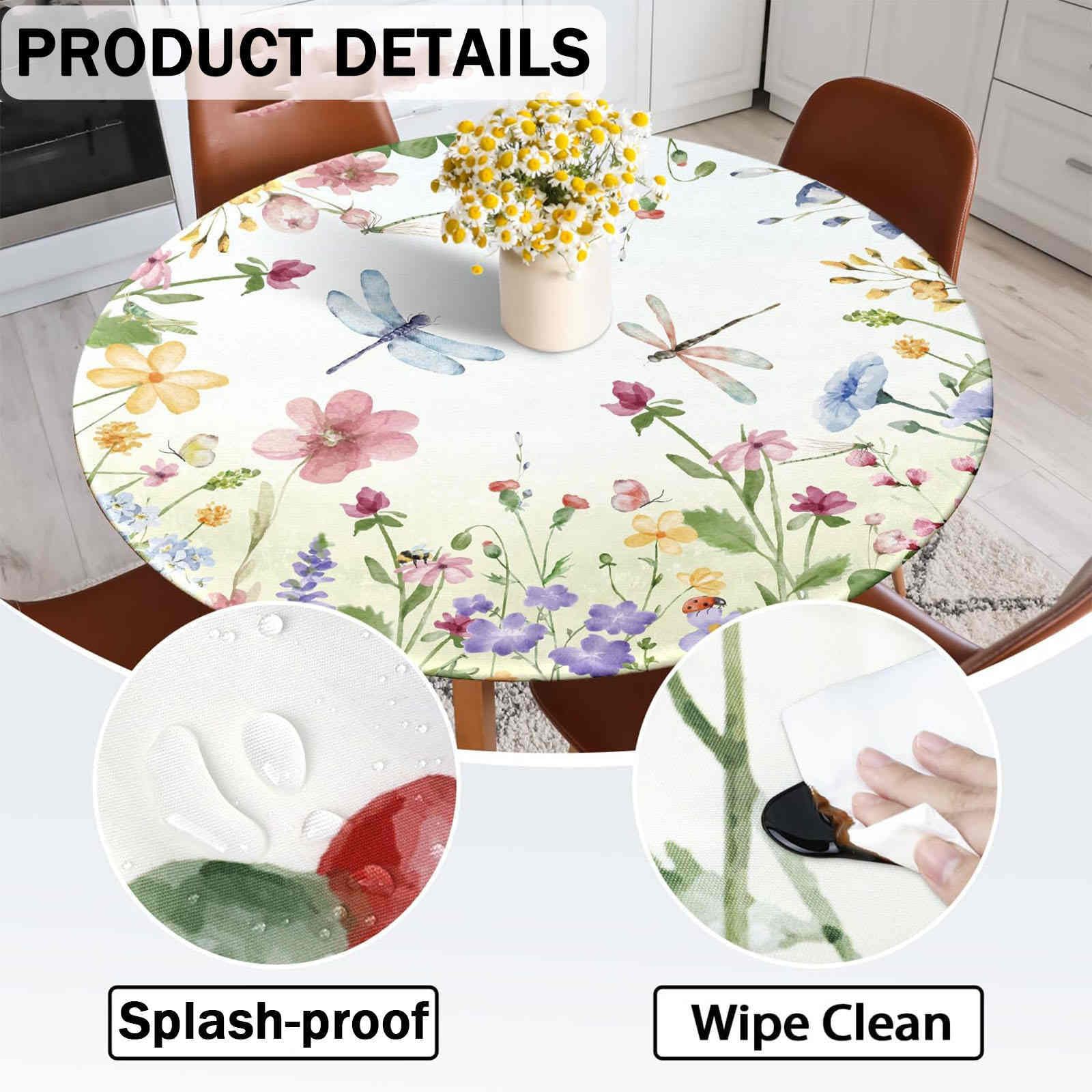 Odot Nappe De Table Ronde En Anti Tache Intérieur Extérieur