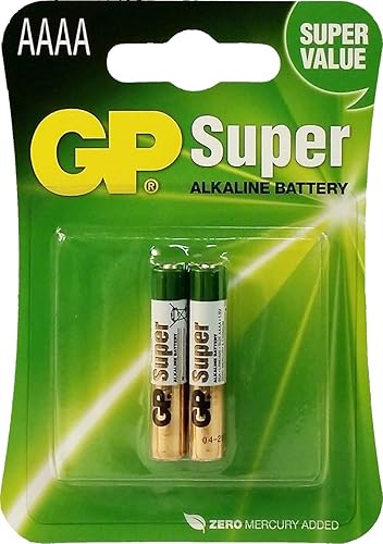 GP AAAA Batería 25A Super Alcalina MN2500 E96 LR61 - EXP 11-23 (2 Baterías)