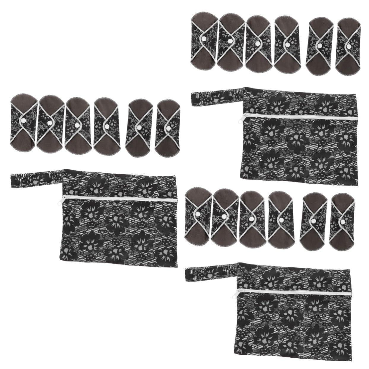 FOMIYES 3 Juegos De Compresas Menstruales Reutilizables Lavables Para Mujer De Tela Transpirable Seguras Para Viajes De Uso Diario Con Botones A Presión Para Evitar Fugas 6 Unidades X 3
