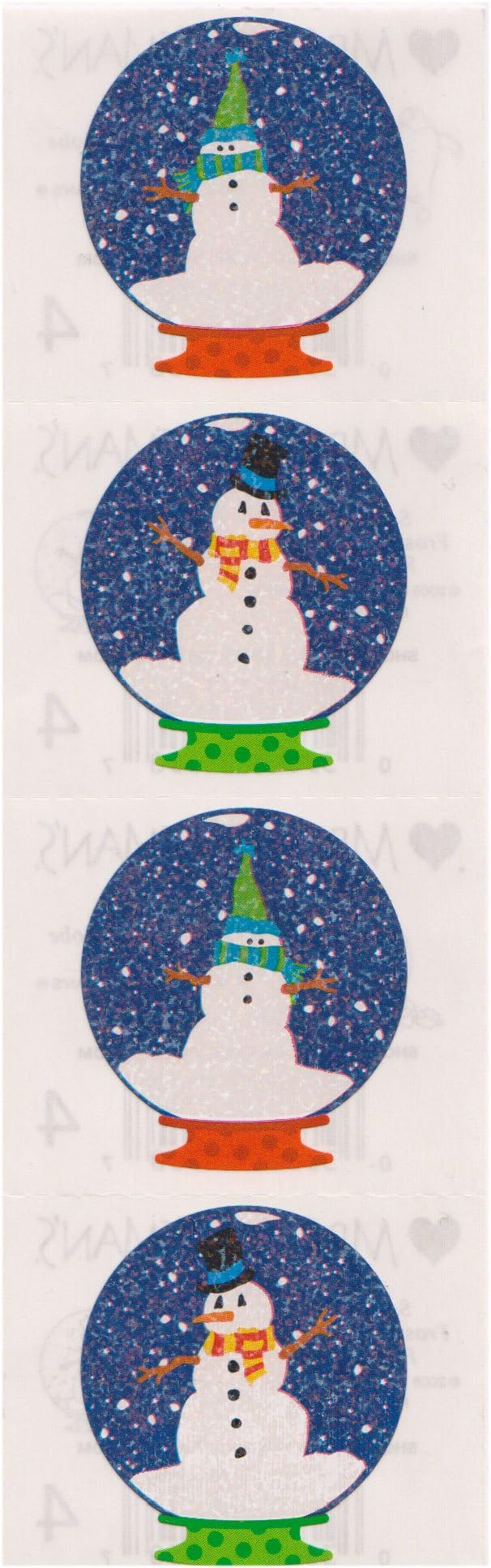 Mrs. Grossmans Blue Glitter Snowglobe Stickers - 1 Sheet