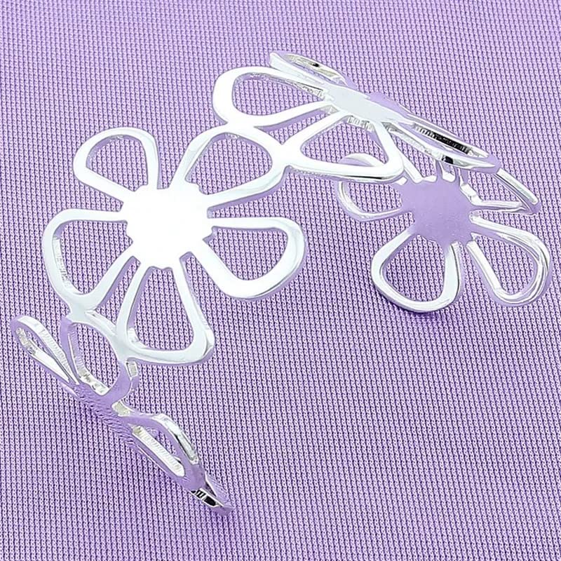 Bracelet pour les femmes chic et grand jonc fleur pour soirée