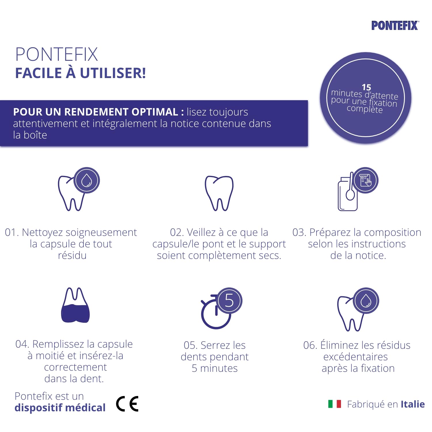 Ciment Dentaire, pour Resceller Couronnes ou Bridges- Fixe les Bridges, les Capsules Dentaires et les Dents Pivotantes