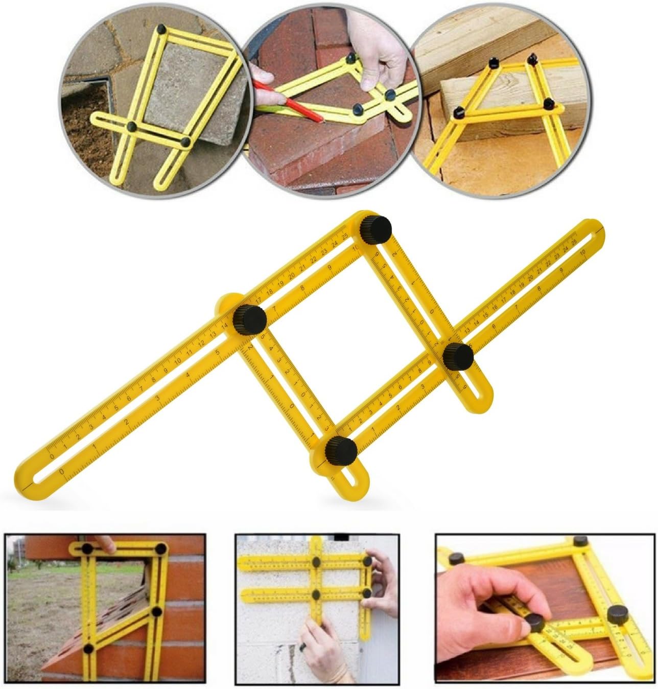 Angle-izer Template Tool, Multi-Angle Ruler Template Measures All Angles and Forms for Handymen, Builders, Craftsmen, Home DIYers